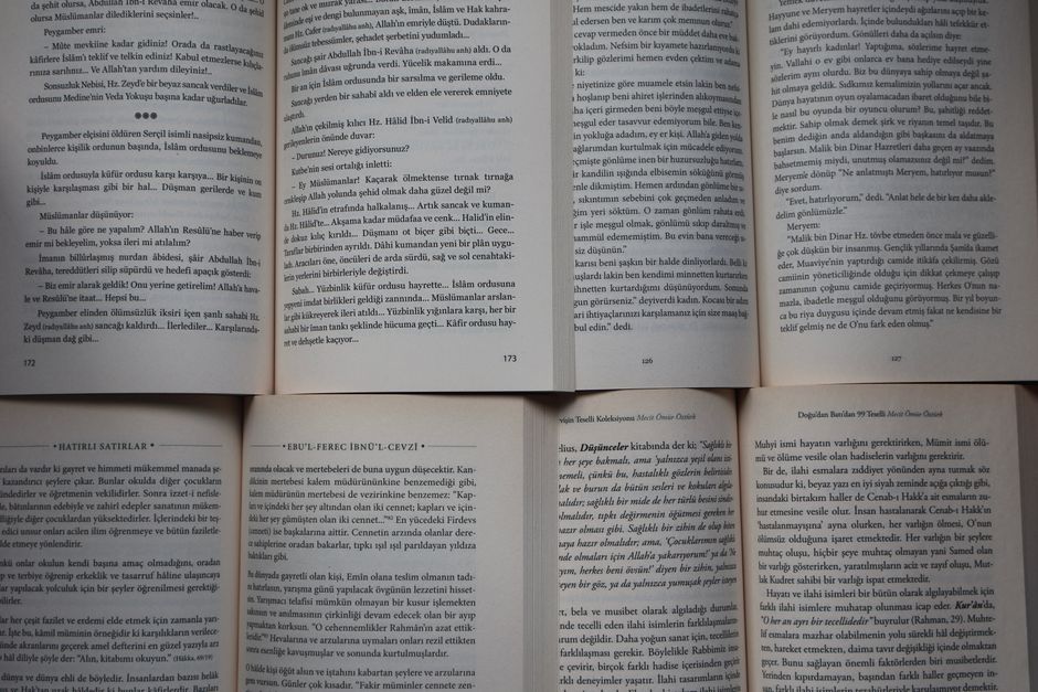 Open book with typographic layout